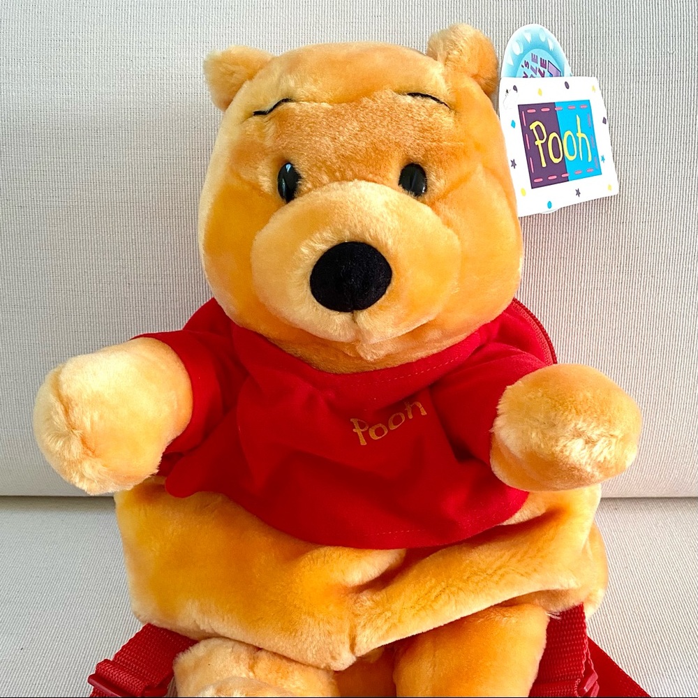 VINTAGE DISNEY WINNIE THE POOH KIDS PLUSH BACKPACK BY PYRAMID HANDBAGS, NEW, NWT - Picture 2 of 16